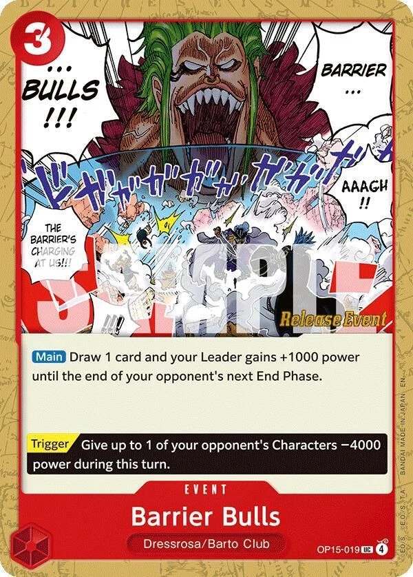 Barrier Bulls, Adventure on Kami's Island Release Event Cards OP15-019