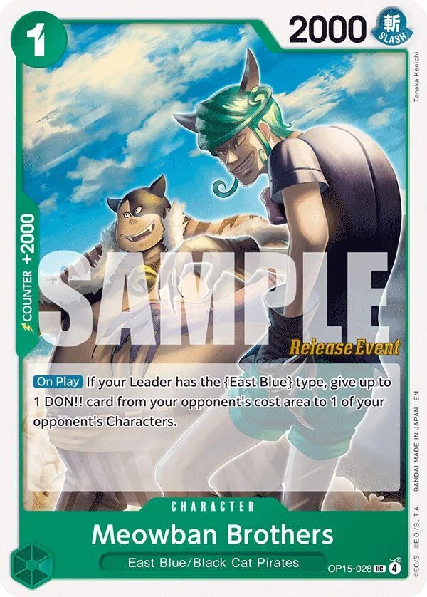 Meowban Brothers, Adventure on Kami's Island Release Event Cards OP15-028