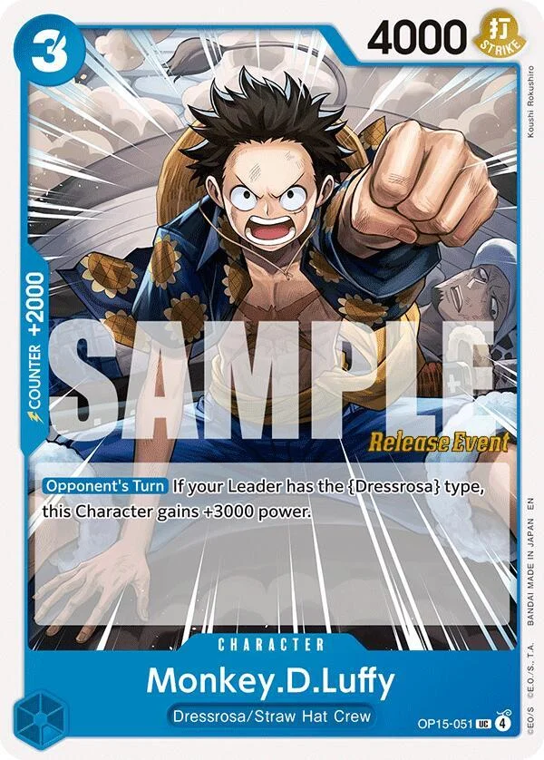 Monkey.D.Luffy, Adventure on Kami's Island Release Event Cards OP15-051