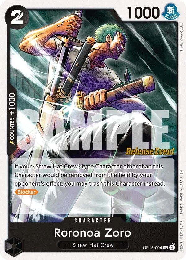 Roronoa Zoro, Adventure on Kami's Island Release Event Cards OP15-094