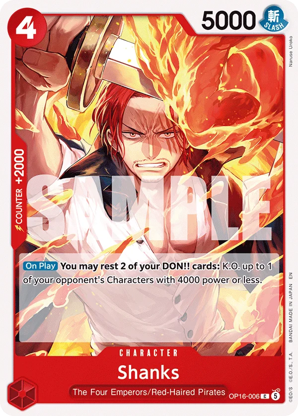 Shanks, The Time of Battle Release Event Cards OP16-006
