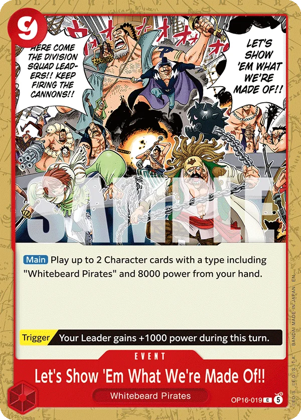 Let's Show 'Em What We're Made Of!!, The Time of Battle Release Event Cards OP16-019
