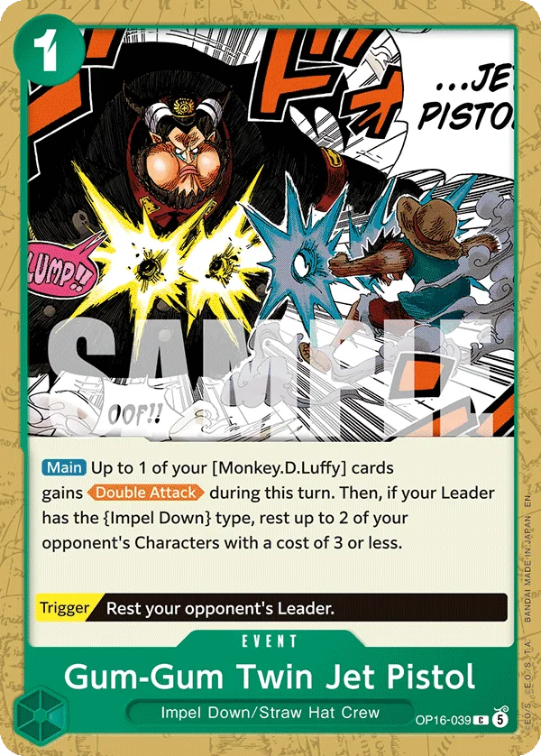Gum-Gum Twin Jet Pistol, The Time of Battle Release Event Cards OP16-039