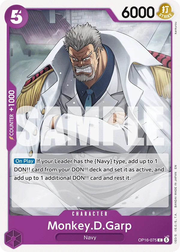 Monkey.D.Garp, The Time of Battle Release Event Cards OP16-075