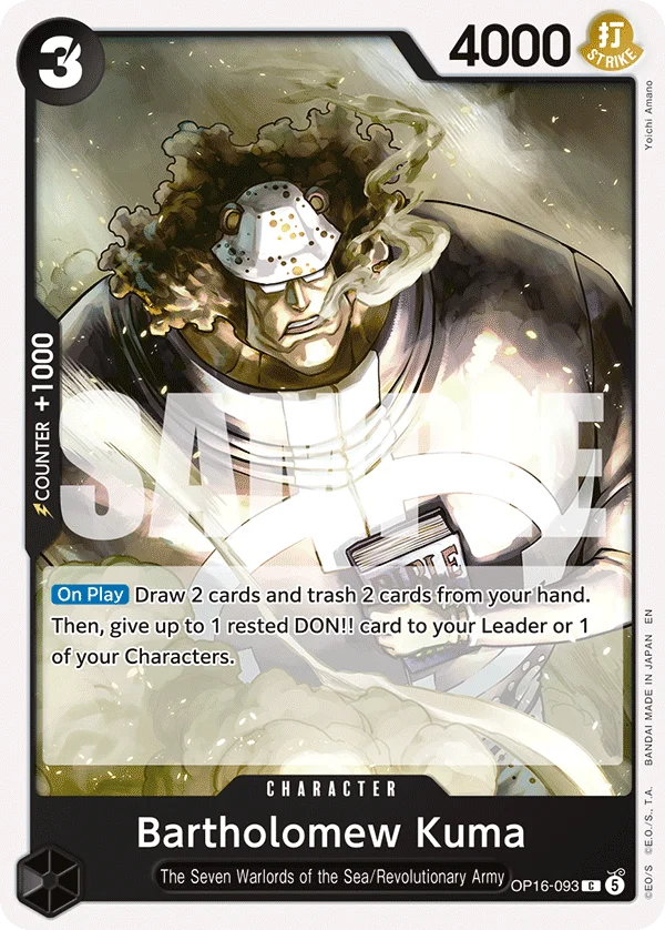 Bartholomew Kuma, The Time of Battle Release Event Cards OP16-093