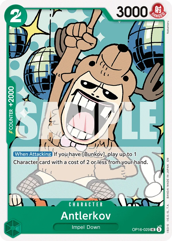 Antlerkov, The Time of Battle Release Event Cards OP16-029