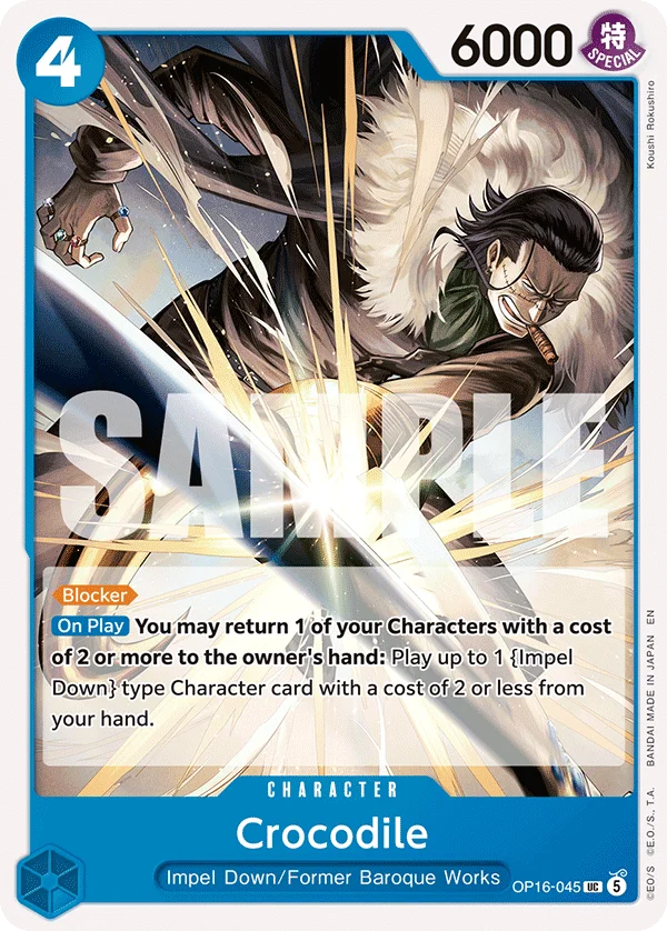 Crocodile, The Time of Battle Release Event Cards OP16-045
