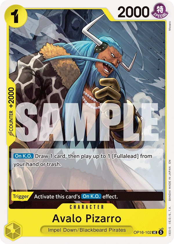 Avalo Pizarro, The Time of Battle Release Event Cards OP16-102