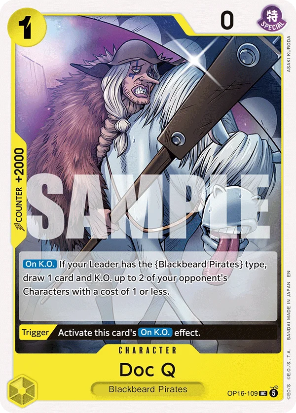 Doc Q, The Time of Battle Release Event Cards OP16-109