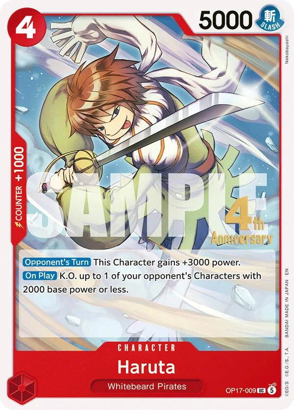 Haruta, The World's Strongest Warriors Release Event Cards OP17-009