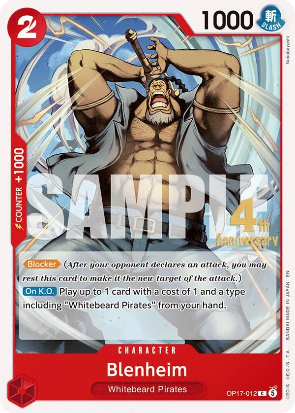 Blenheim, The World's Strongest Warriors Release Event Cards OP17-012