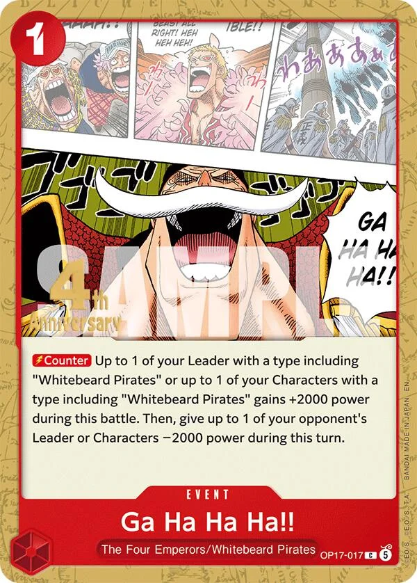 Ga Ha Ha Ha!!, The World's Strongest Warriors Release Event Cards OP17-017