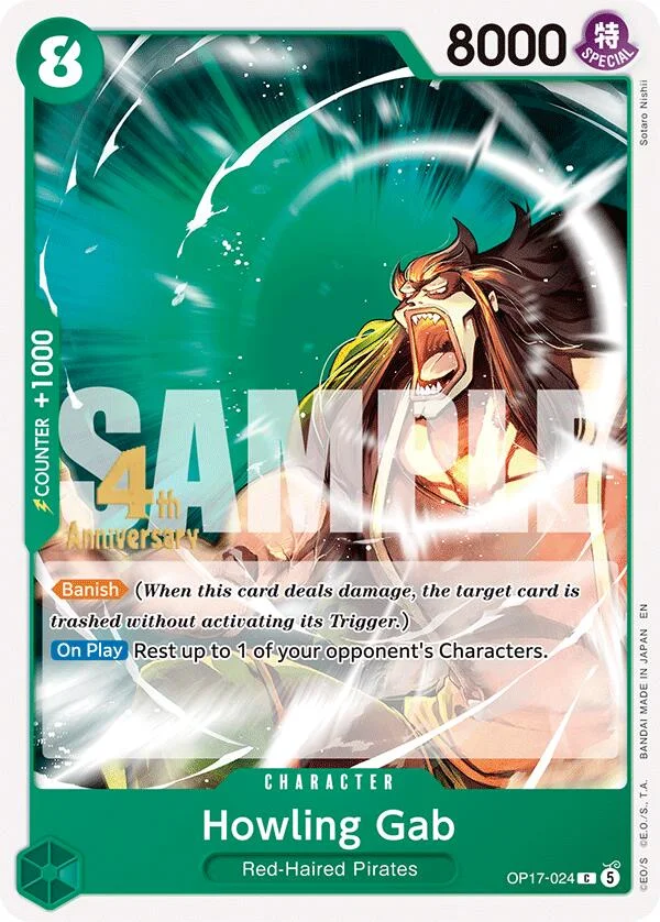 Howling Gab, The World's Strongest Warriors Release Event Cards OP17-024
