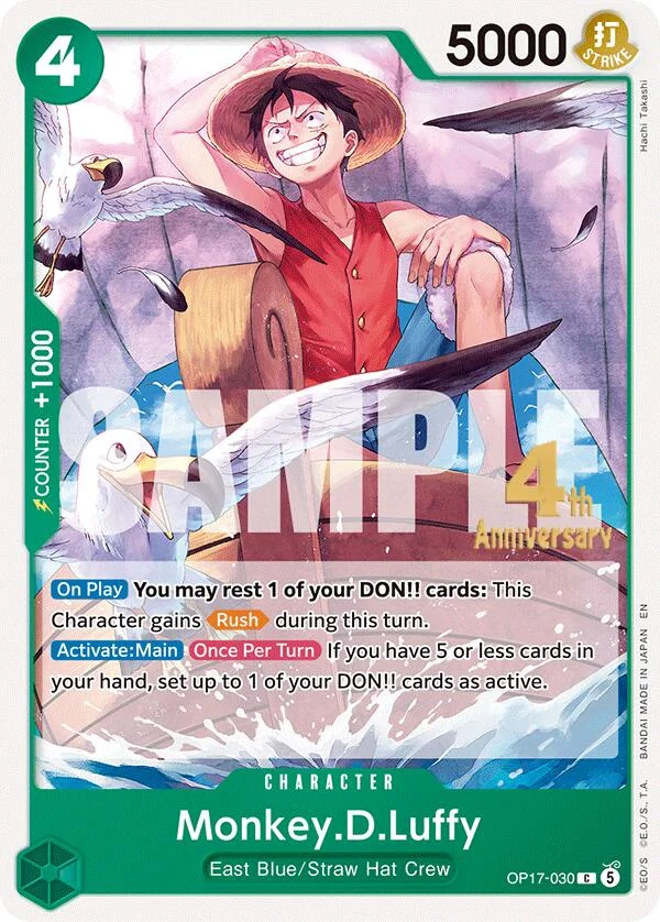 Monkey.D.Luffy, The World's Strongest Warriors Release Event Cards OP17-030