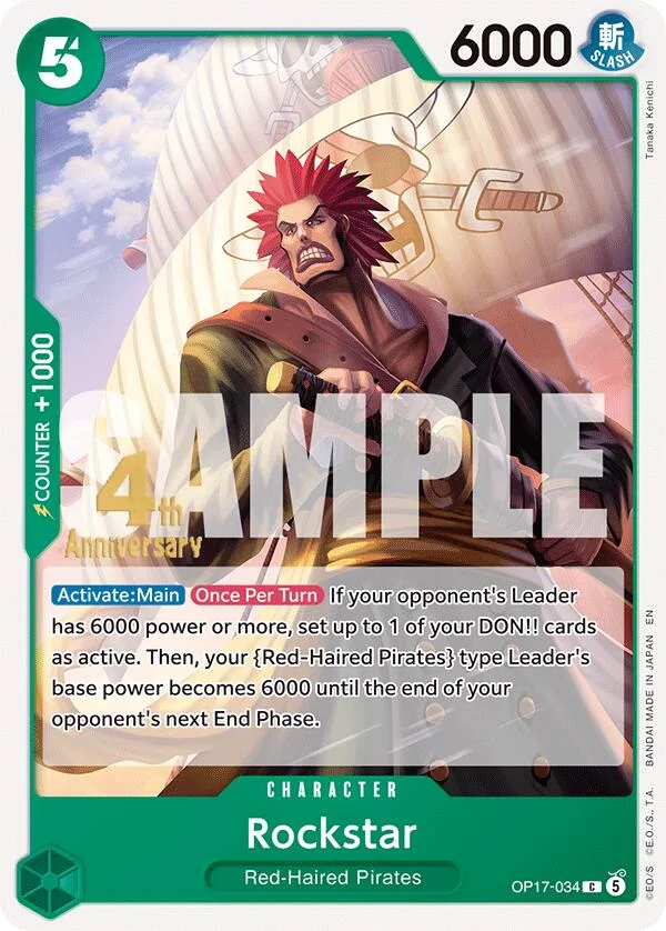 Rockstar, The World's Strongest Warriors Release Event Cards OP17-034