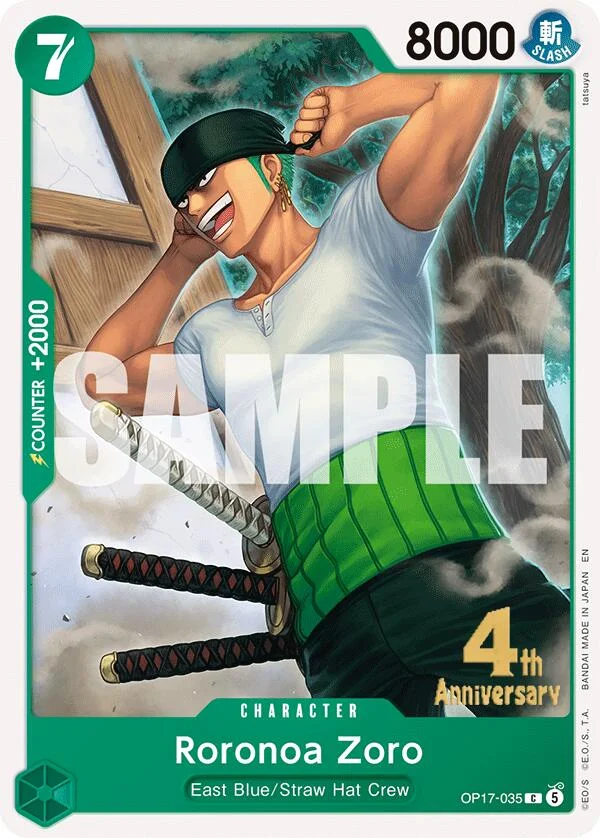 Roronoa Zoro, The World's Strongest Warriors Release Event Cards OP17-035