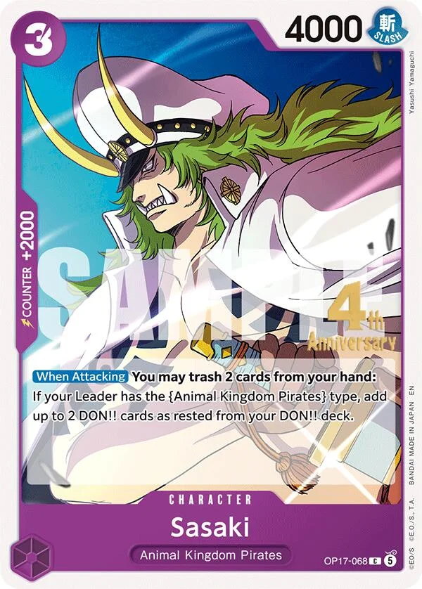 Sasaki, The World's Strongest Warriors Release Event Cards OP17-068