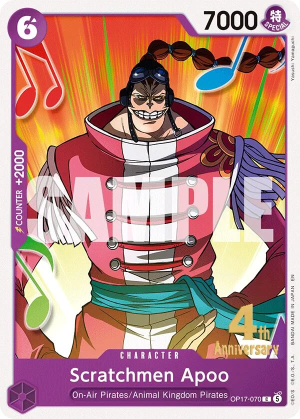 Scratchmen Apoo, The World's Strongest Warriors Release Event Cards OP17-070