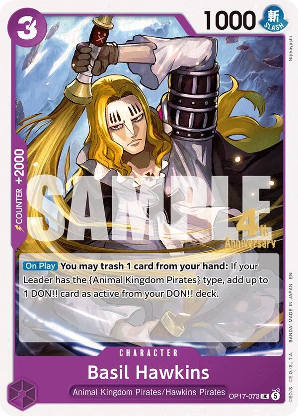 Basil Hawkins, The World's Strongest Warriors Release Event Cards OP17-073