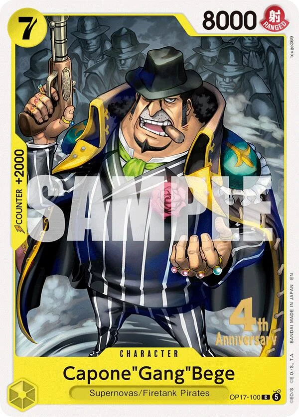 Capone"Gang"Bege, The World's Strongest Warriors Release Event Cards OP17-100