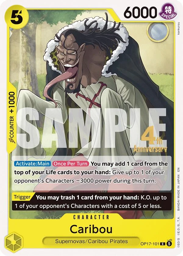 Caribou, The World's Strongest Warriors Release Event Cards OP17-101