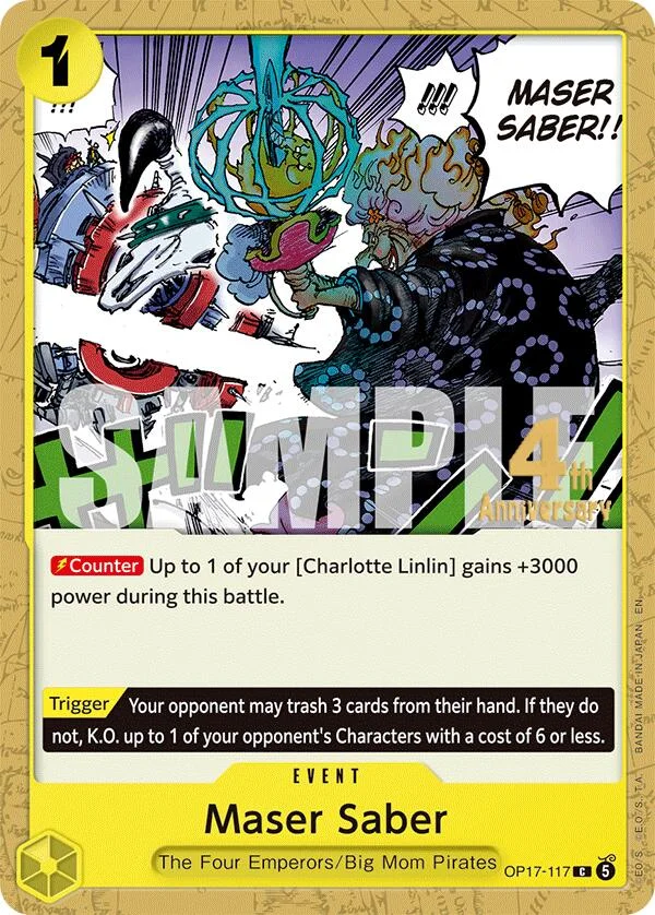 Maser Saber, The World's Strongest Warriors Release Event Cards OP17-117