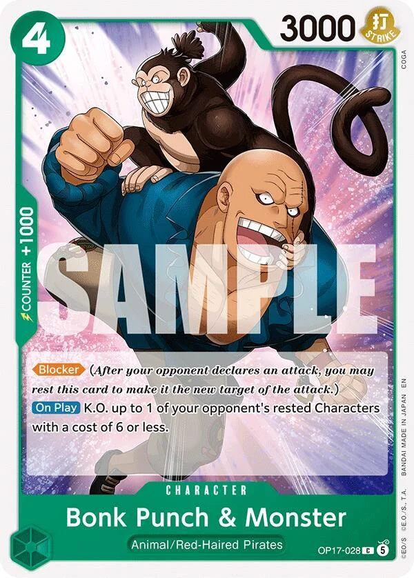 Bonk Punch & Monster, The World's Strongest Warriors OP17-028