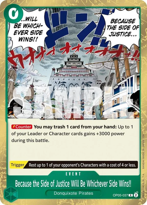 Because the Side of Justice Will Be Whichever Side Wins!!, Premium Booster -The Best- Vol. 2 OP05-037