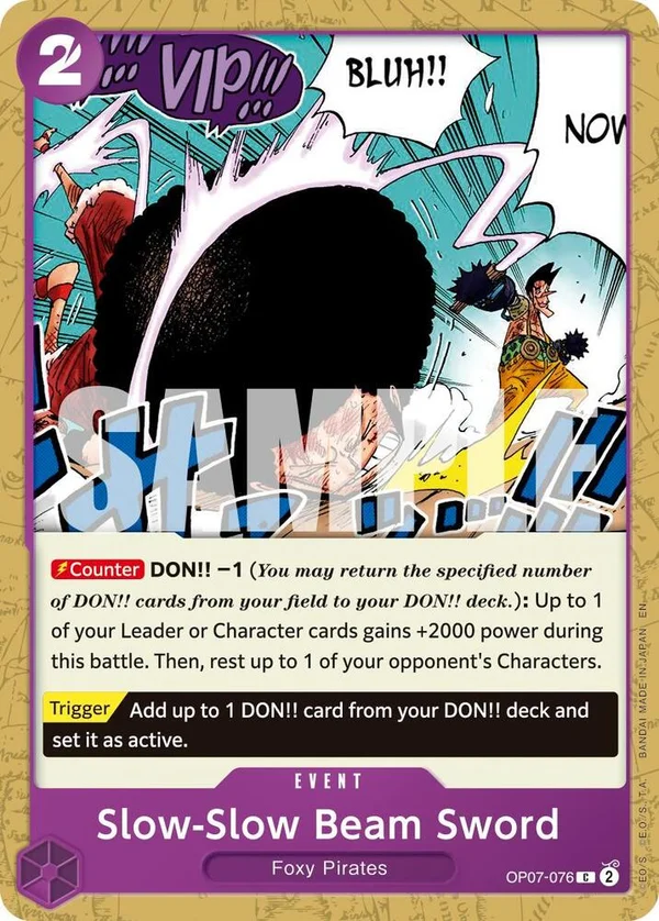 Slow-Slow Beam Sword, Premium Booster -The Best- Vol. 2 OP07-076