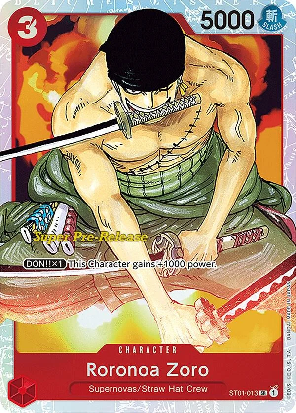 Roronoa Zoro, Starter Deck 1 Straw Hat Crew (Super Pre-Release Edition) ST01-013