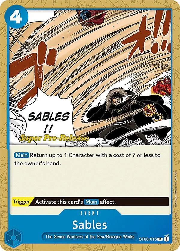 Sables, Starter Deck 3 The Seven Warlords of The Sea (Super Pre-Release Edition) ST03-015