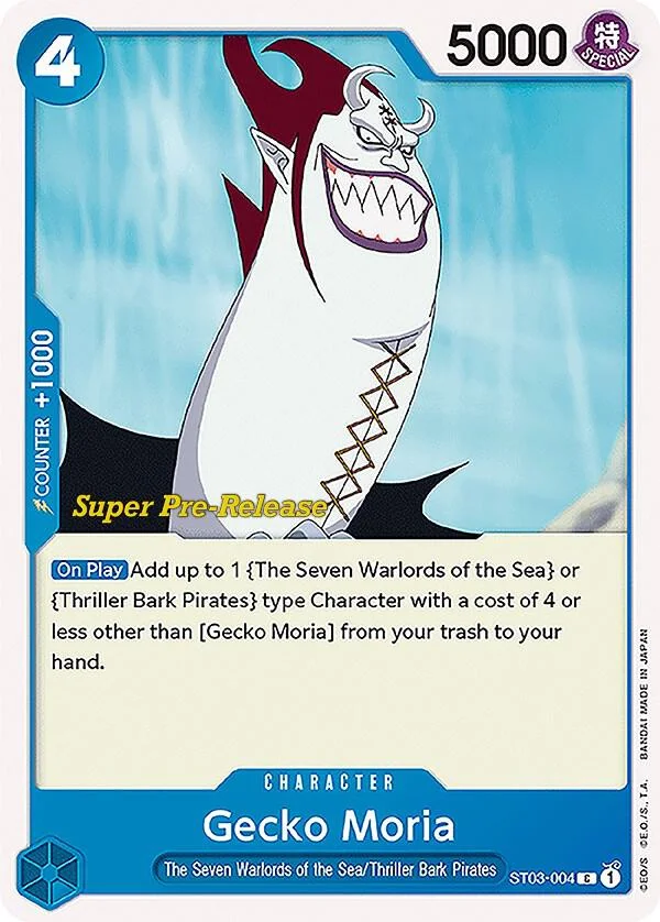 Gecko Moria, Starter Deck 3 The Seven Warlords of The Sea (Super Pre-Release Edition) ST03-004