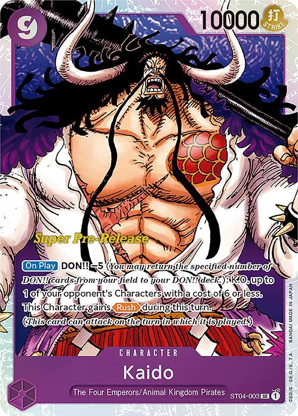 Kaido, Starter Deck 4 Animal Kingdom Pirates (Super Pre-Release Edition) ST04-003