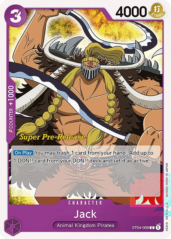 Jack, Starter Deck 4 Animal Kingdom Pirates (Super Pre-Release Edition) ST04-008