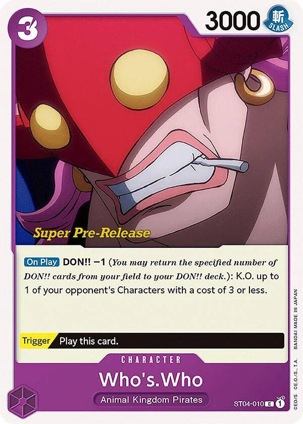 Who's.Who, Starter Deck 4 Animal Kingdom Pirates (Super Pre-Release Edition) ST04-010