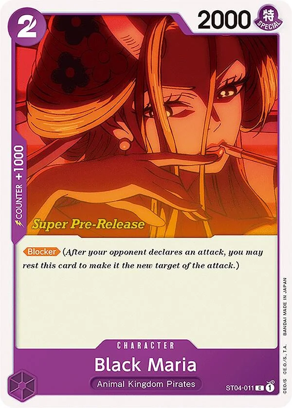 Black Maria, Starter Deck 4 Animal Kingdom Pirates (Super Pre-Release Edition) ST04-011