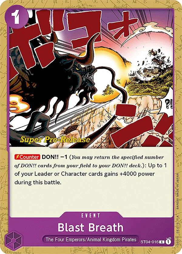 Blast Breath, Starter Deck 4 Animal Kingdom Pirates (Super Pre-Release Edition) ST04-016