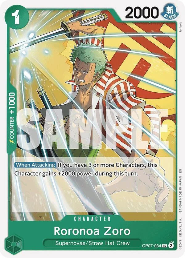Roronoa Zoro, Starter Deck 24 GREEN Jewelry Bonney OP07-034
