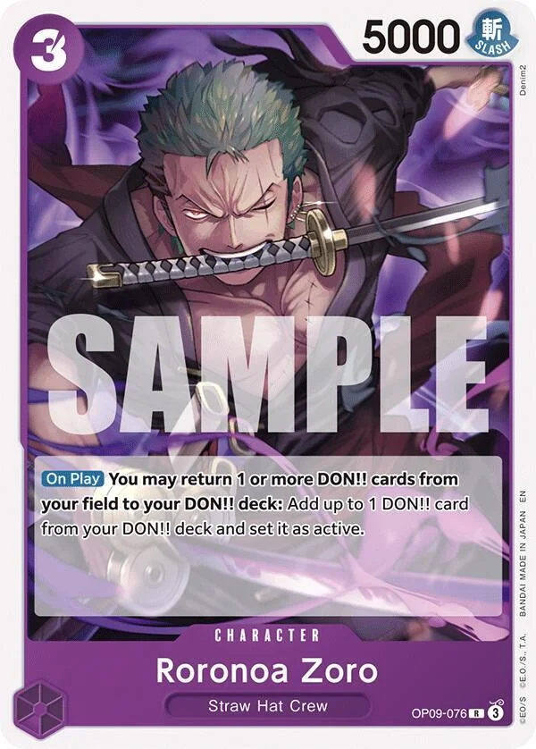 Roronoa Zoro, Starter Deck 26 PURPLE/BLACK Monkey.D.Luffy OP09-076