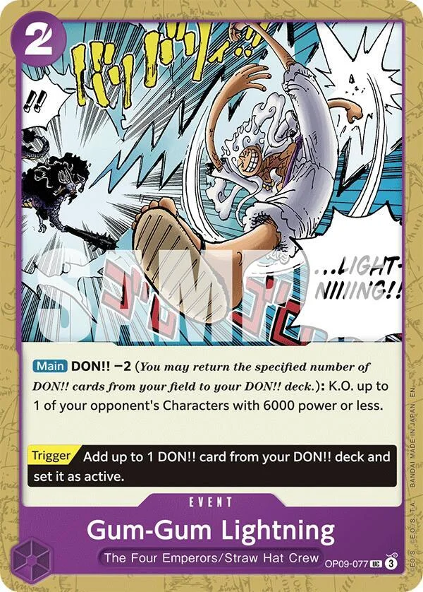 Gum-Gum Lightning, Starter Deck 26 PURPLE/BLACK Monkey.D.Luffy OP09-077