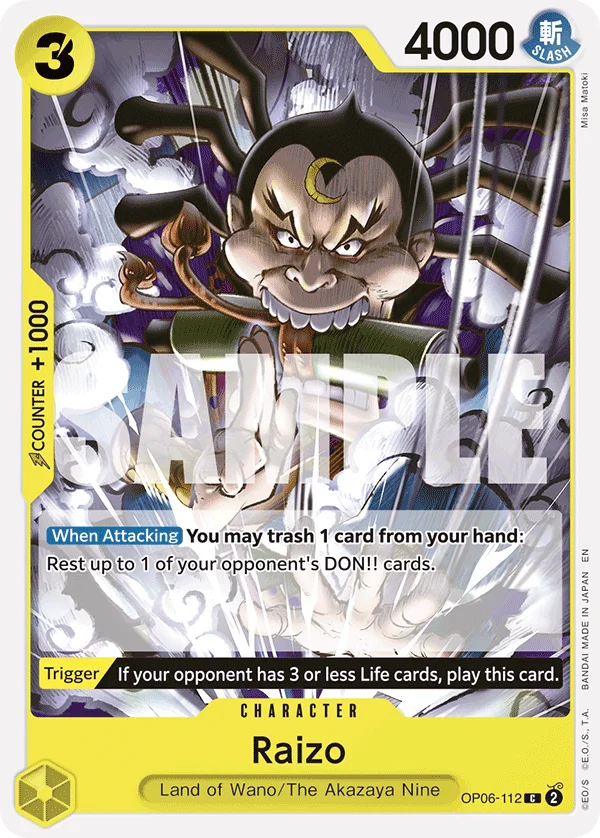 Raizo, Starter Deck 28 GREEN/YELLOW Yamato OP06-112