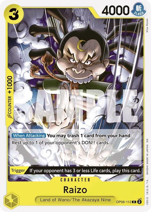 Raizo, Starter Deck 28 GREEN/YELLOW Yamato OP06-112