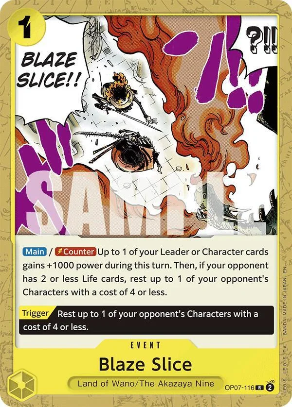 Blaze Slice, Starter Deck 28 GREEN/YELLOW Yamato OP07-116