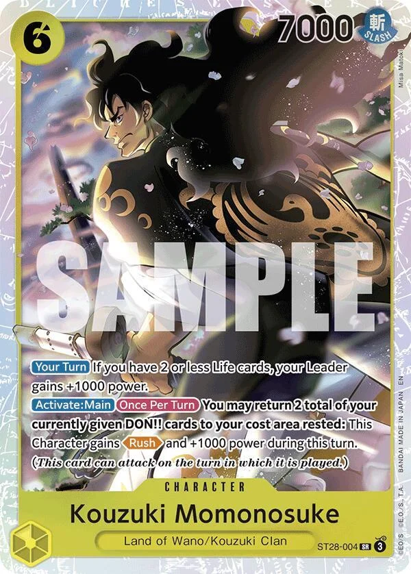 Kouzuki Momonosuke, Starter Deck 28 GREEN/YELLOW Yamato ST28-004