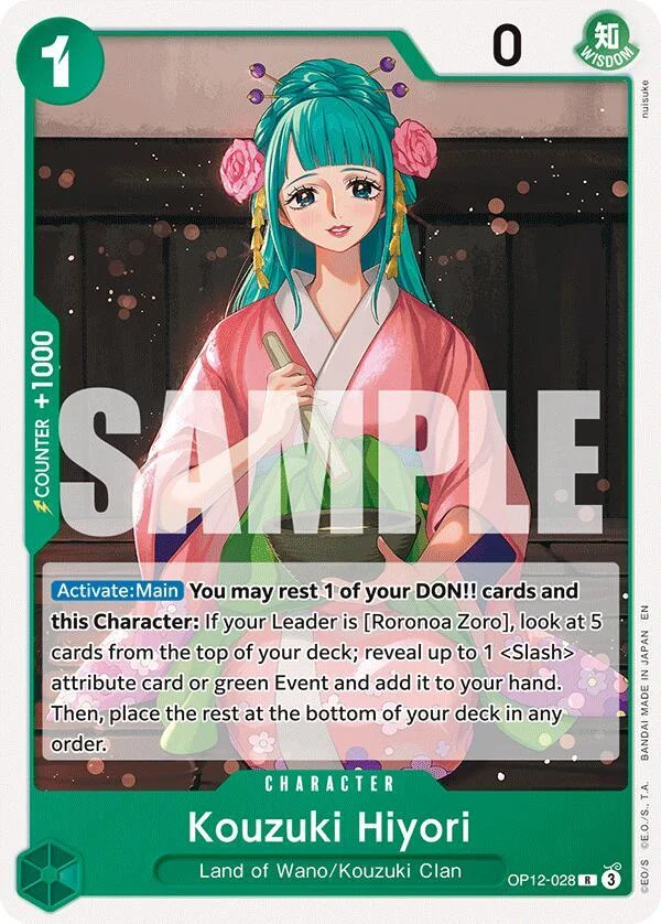 Kouzuki Hiyori, Starter Deck 32 GREEN Roronoa Zoro OP12-028