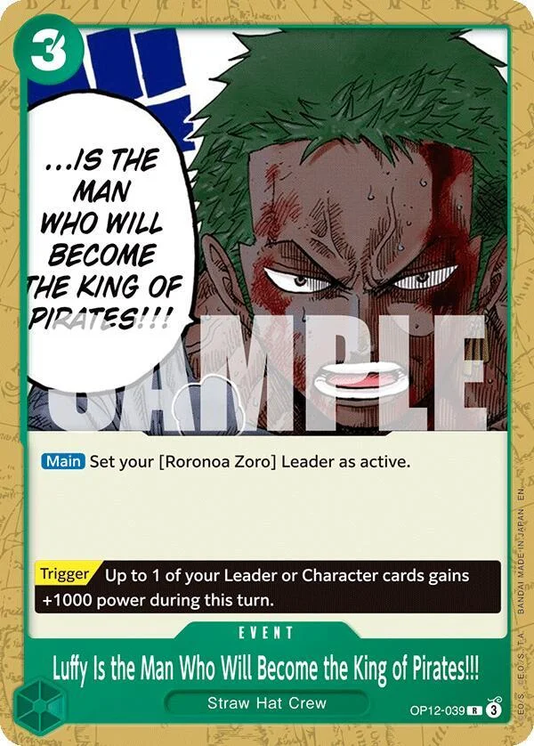 Luffy Is the Man Who Will Become the King of Pirates!!!, Starter Deck 32 GREEN Roronoa Zoro OP12-039