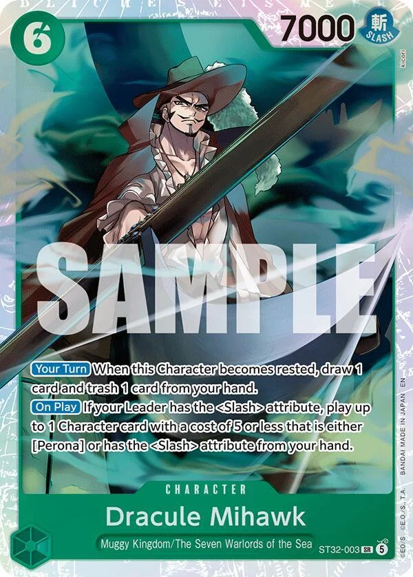 Dracule Mihawk, Starter Deck 32 GREEN Roronoa Zoro ST32-003