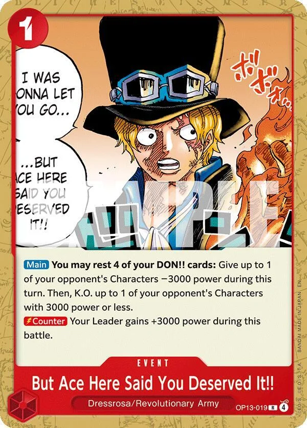 But Ace Here Said You Deserved It!!, Starter Deck 35 RED/BLACK Sabo OP13-019