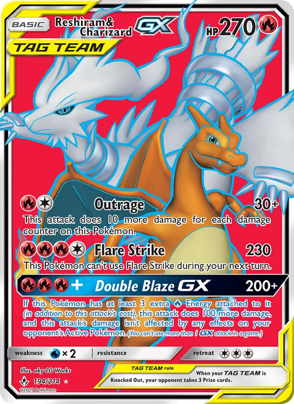 Reshiram & Charizard GX #194/214