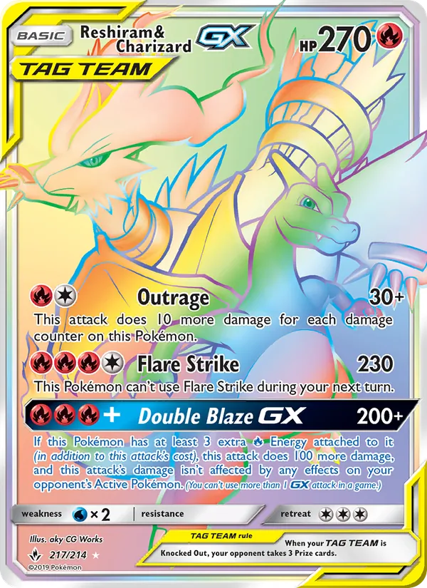 Reshiram & Charizard GX #217/214